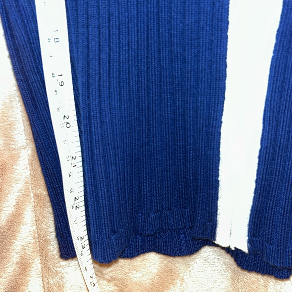 Large Blue Ribbed UK Zip-Up Cardigan - Picture 13 of 14